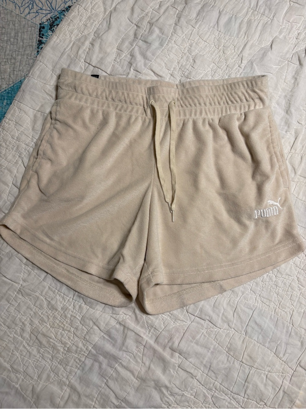 Puma Women's Beige Cream Athletic Shorts